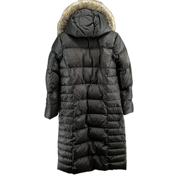 Eddie Bauer Quilted Hooded Faux Fur Lodge Down Duffle Puffer Coat Black Womens S - Picture 4 of 14